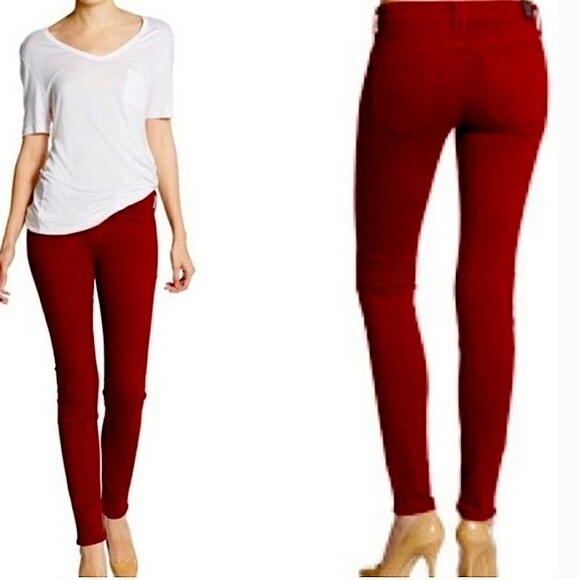 Vince Brick Red Skinny Jeans Size 25 - Picture 1 of 15